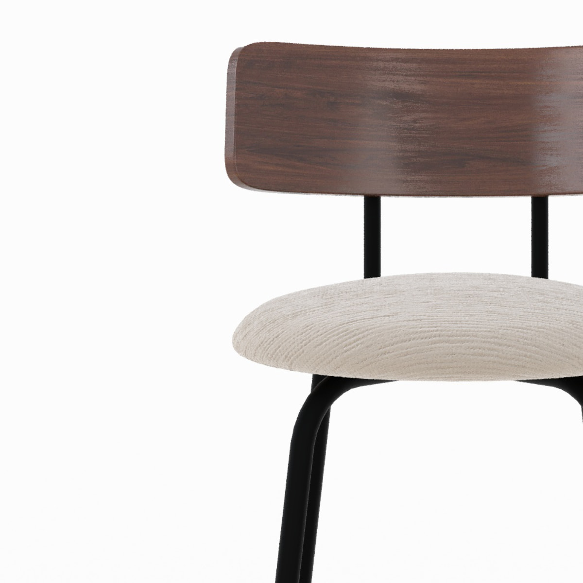 Lot de 2 chaises pour îlot central 64 cm en tissu beige - Alize