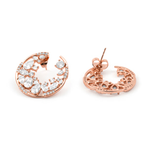 Pendientes Elhan acabado oro rosa 18k