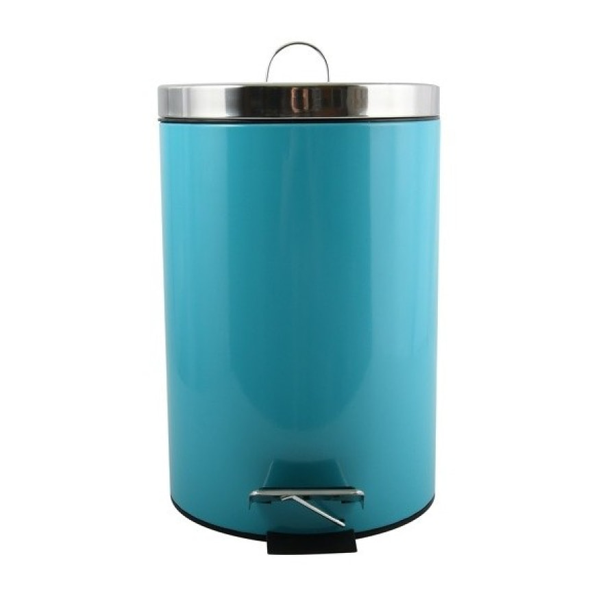 Poubelle à pédale Inox 12L Bleu MSV