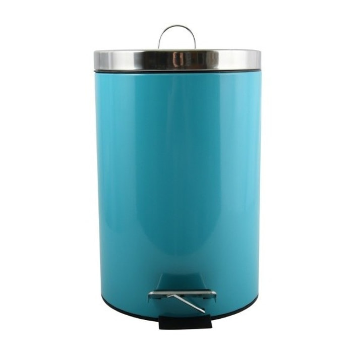 Poubelle à pédale Inox 12L Bleu MSV