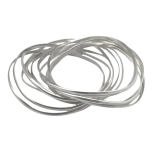 Pack de 2 Pulseras tipo Aro irregulares forma realizada a mano haciendo ondas. Plata de ley 10µ