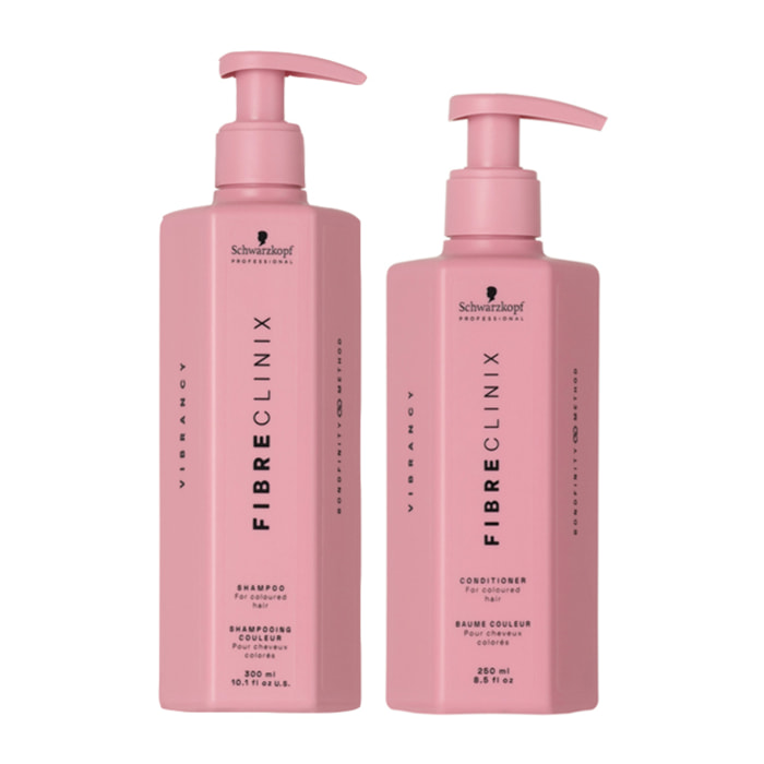 SCHWARZKOPF Kit Fibre Clinix Vibrancy Shampoo 300ml + Conditioner 250ml