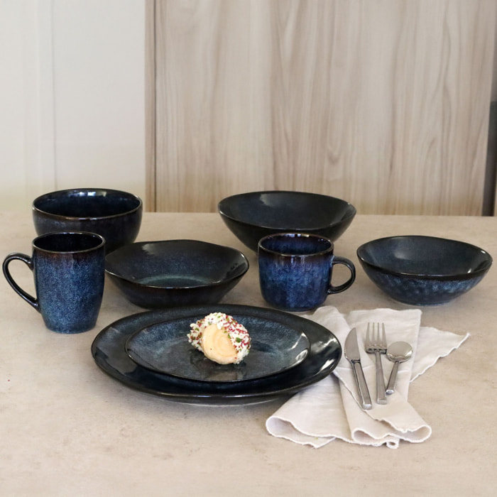 Lot de 6 coupelles en grès bleu 19,5cm COSTA