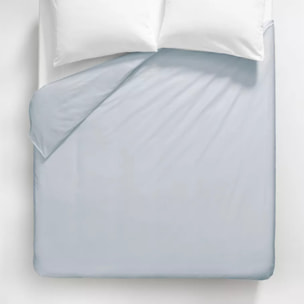 Housse de couette satin de coton uni gris Ava uni glacier