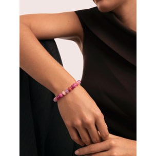 Pulsera Rosé Stones Acero Baño Oro