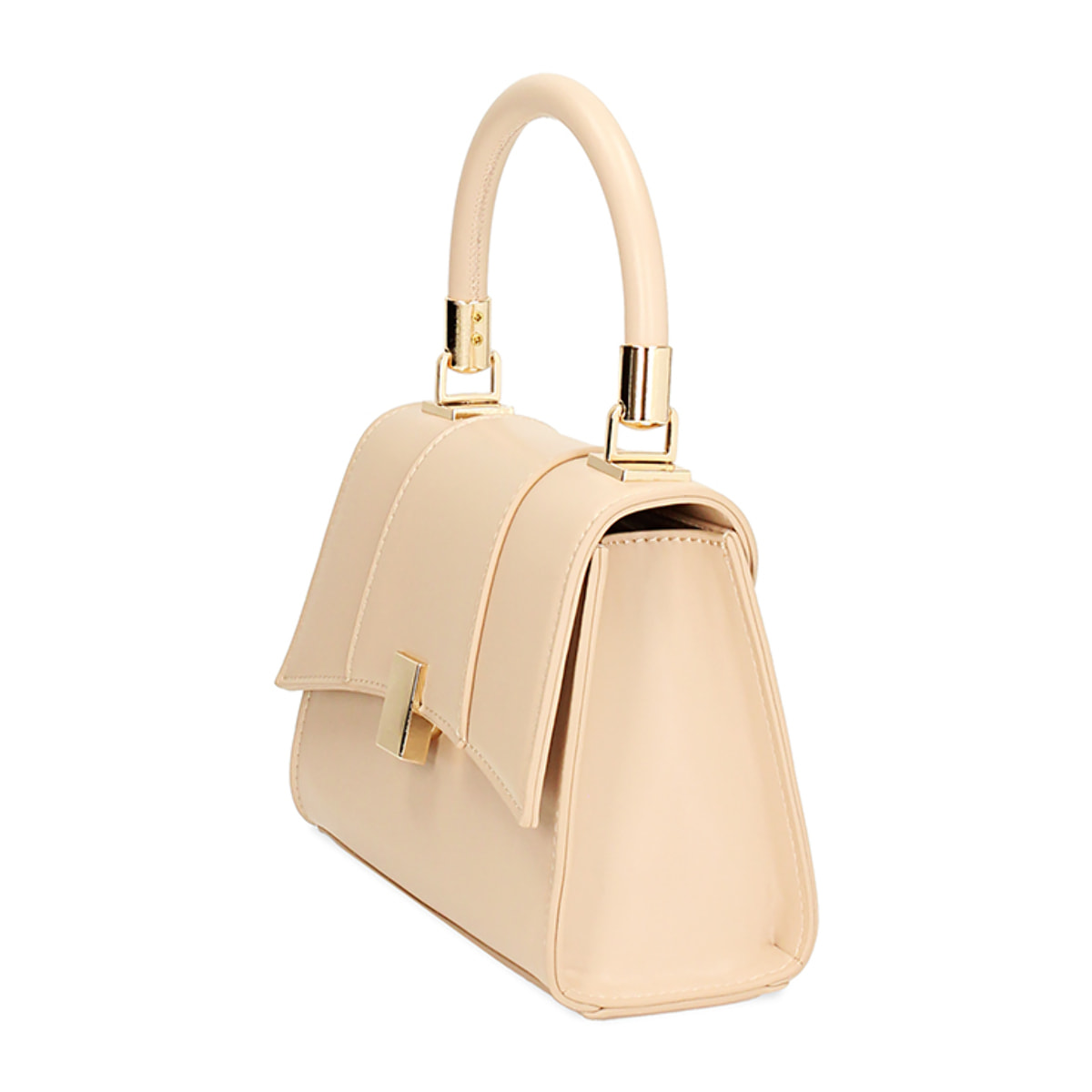 Mini bag donna beige a trapezio