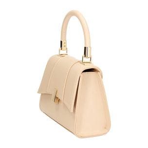 Mini bag donna beige a trapezio