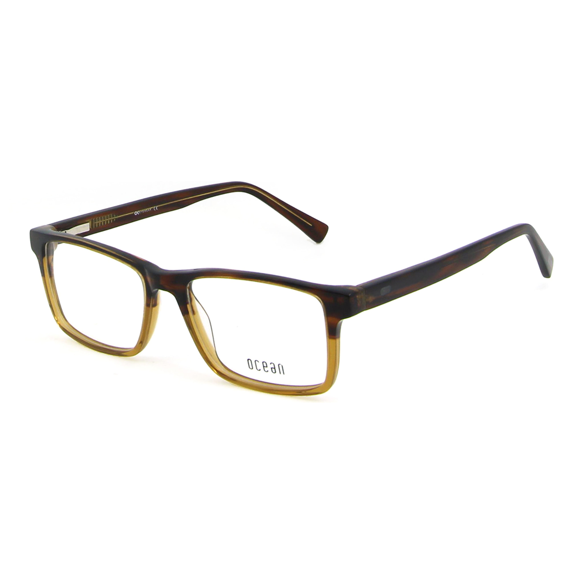 Gafas de sol OCEAN SKATE - Negro mate con montura marrón translúcida y / Polarizada revo amarillas