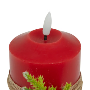 Bougie LED déco branche H.10cm rouge