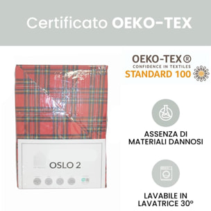 Intrecci - Parure Copripiumino Tartan Scozzese, Set Sacco Piumino e Federe in Puro Cotone, Singolo
