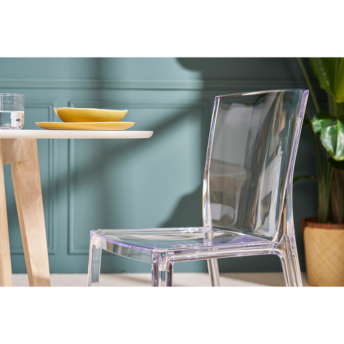 Chaises design transparentes empilables intérieur - extérieur (lot de 2) ISLAND