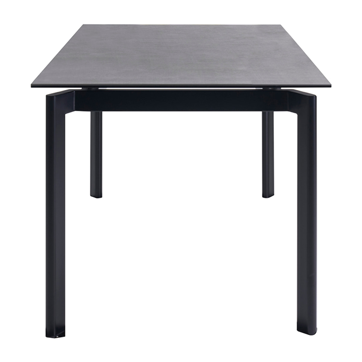 Table à manger extensible en céramique noire et métal L180-240 cm CARA