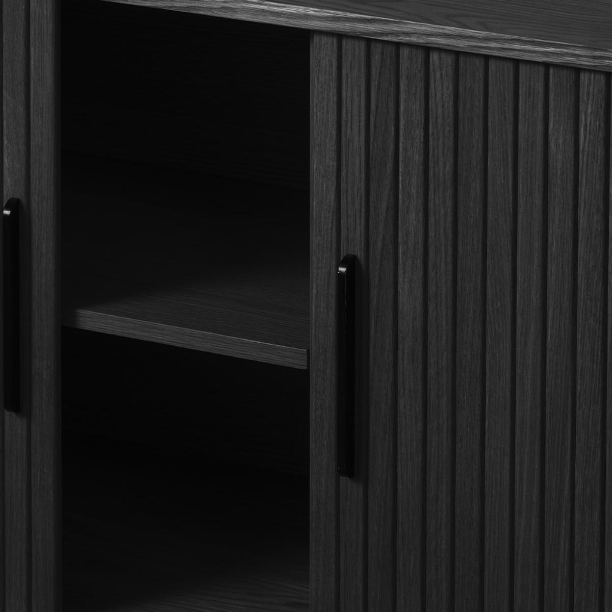Buffet bois noir alba 180x45cm