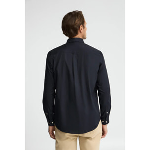 Camicia popeline blu marino regular fit con logo Polo Club