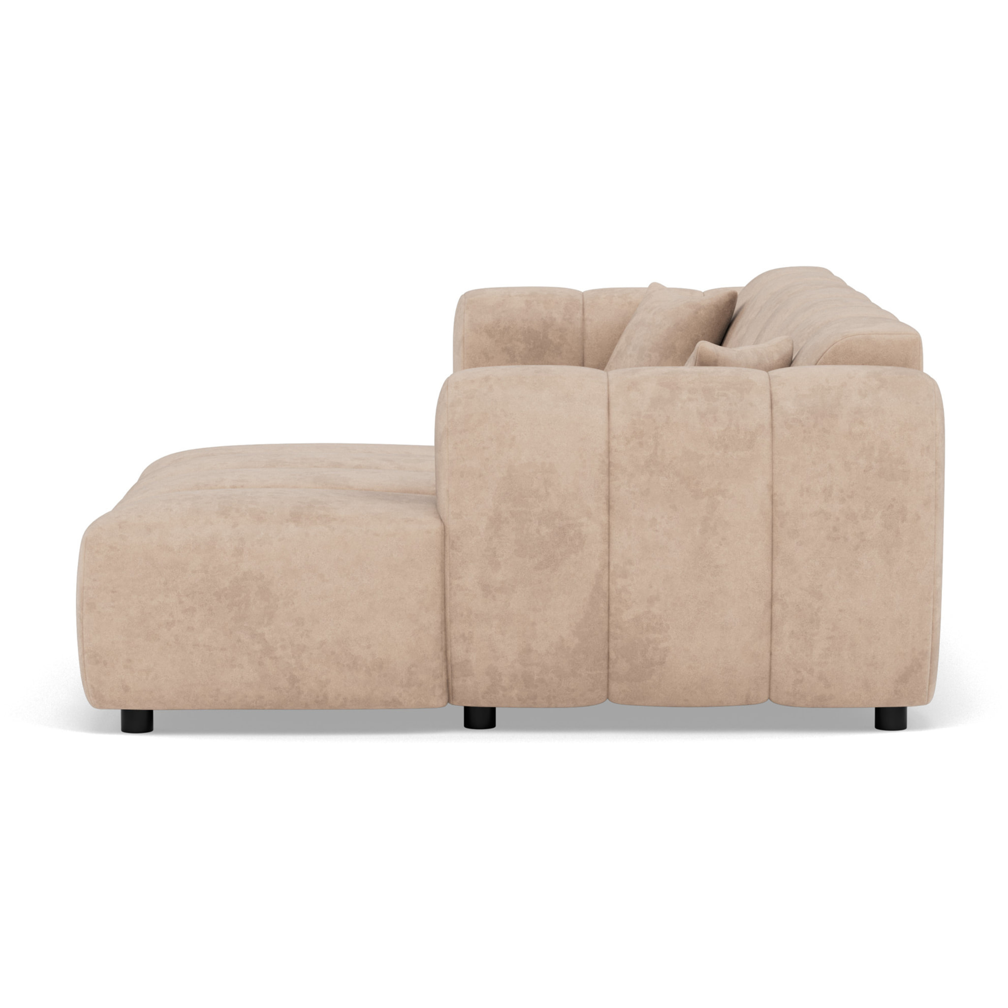 Curtis - canapé d'angle droit 4 places en simili - Beige