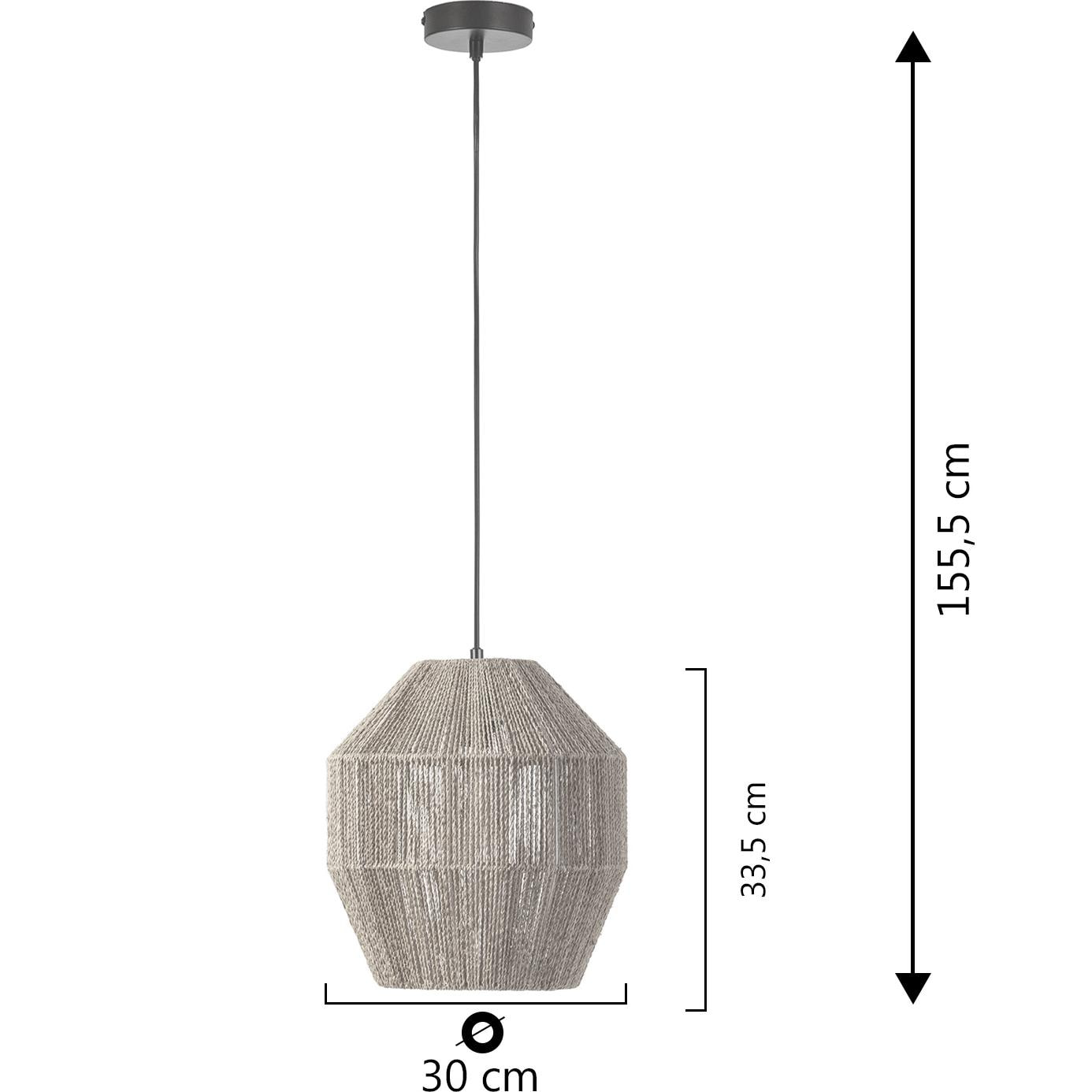 Lámpara de techo de cuerda trenzada, diámetro 30 cm