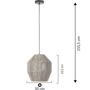 Lámpara de techo de cuerda trenzada, diámetro 30 cm