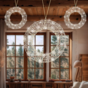 anillo metálico luminoso con 1800 micro led blanco cálido 58x13x58cm