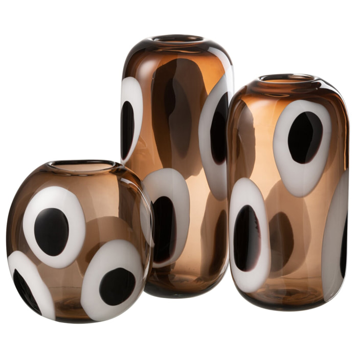 J-Line vase Izzy - verre - blanc/marron - large - 37 cm de hauteur