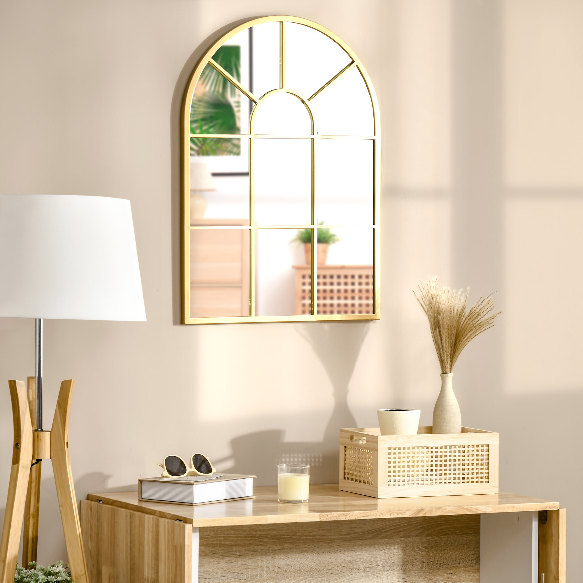 Espejo Decorativo de Pared 50x70 cm Espejo de Ventana para Salón Dormitorio