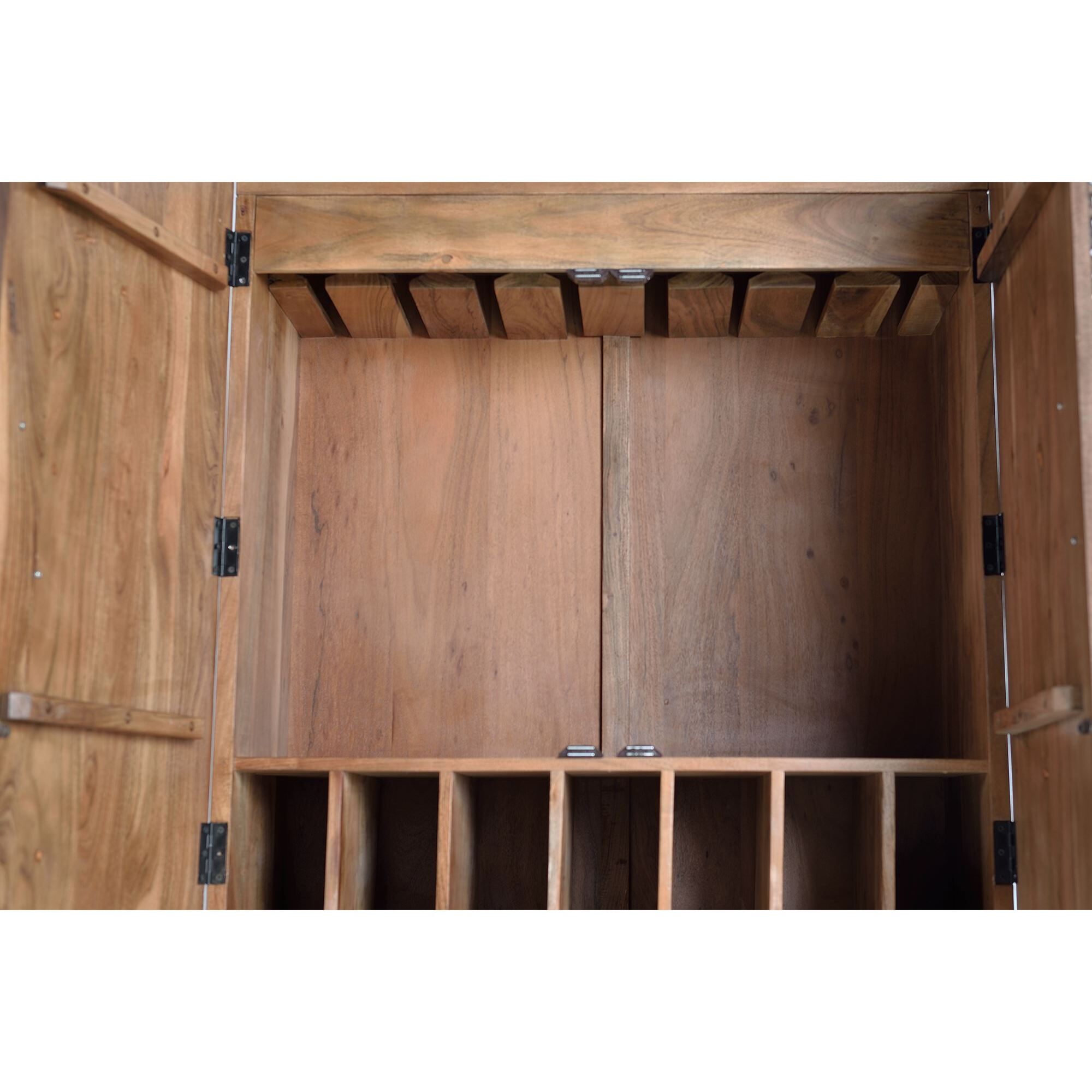 Mueble botellero - madera de acacia - 100x40x160cm