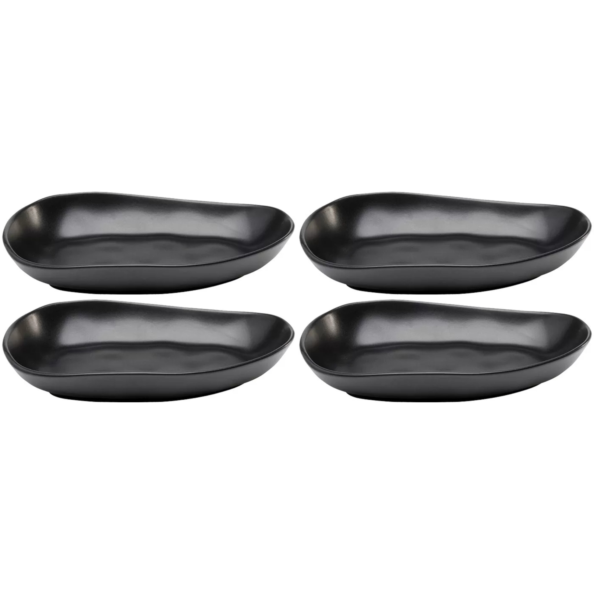 Assiettes creuses Organic 25cm noires set de 4 Kare Design