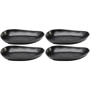 Assiettes creuses Organic 25cm noires set de 4 Kare Design