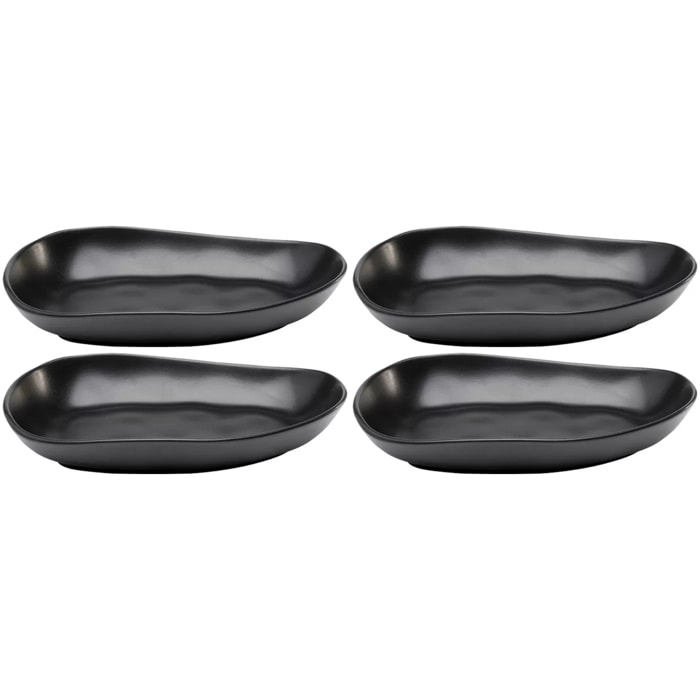 Assiettes creuses Organic 25cm noires set de 4 Kare Design