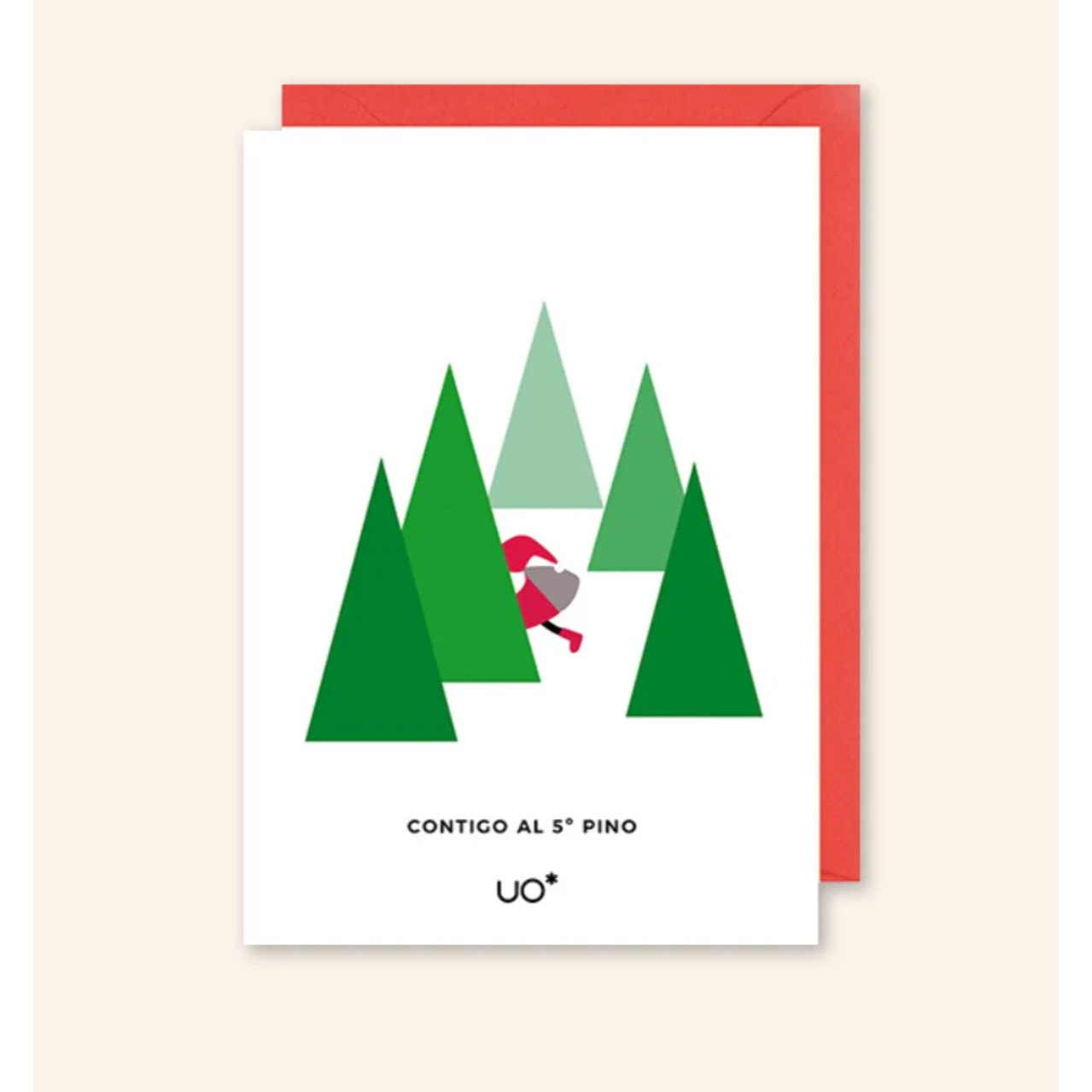 Postal "Contigo al quinto pino" Papá Noel