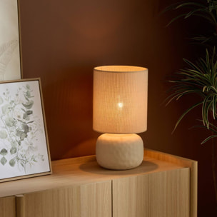 Lampe Obine cylindrique H.42cm beige
