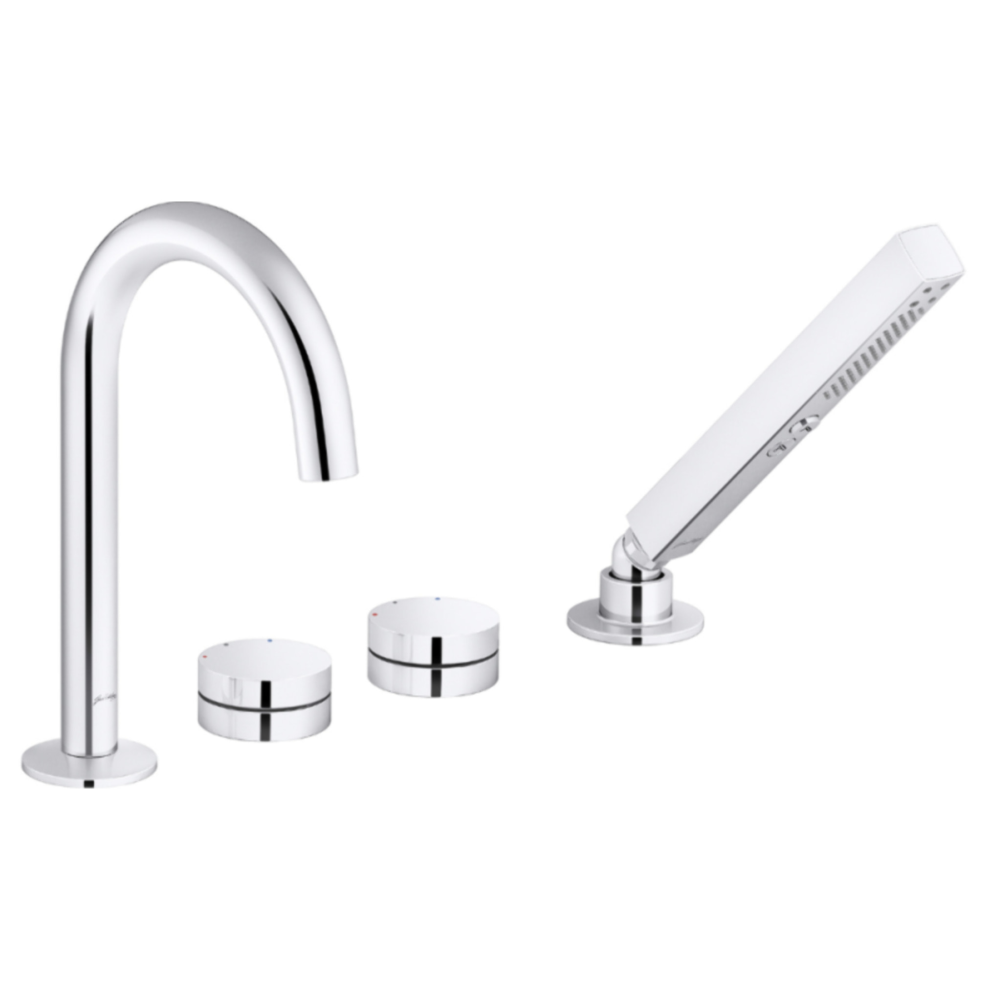 Mitigeur baignoire mécanique sur gorge Grands Boulevards chromé + pommeau de douche 2 jets + corps encastré