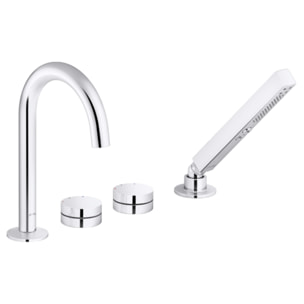 Mitigeur baignoire mécanique sur gorge Grands Boulevards chromé + pommeau de douche 2 jets + corps encastré