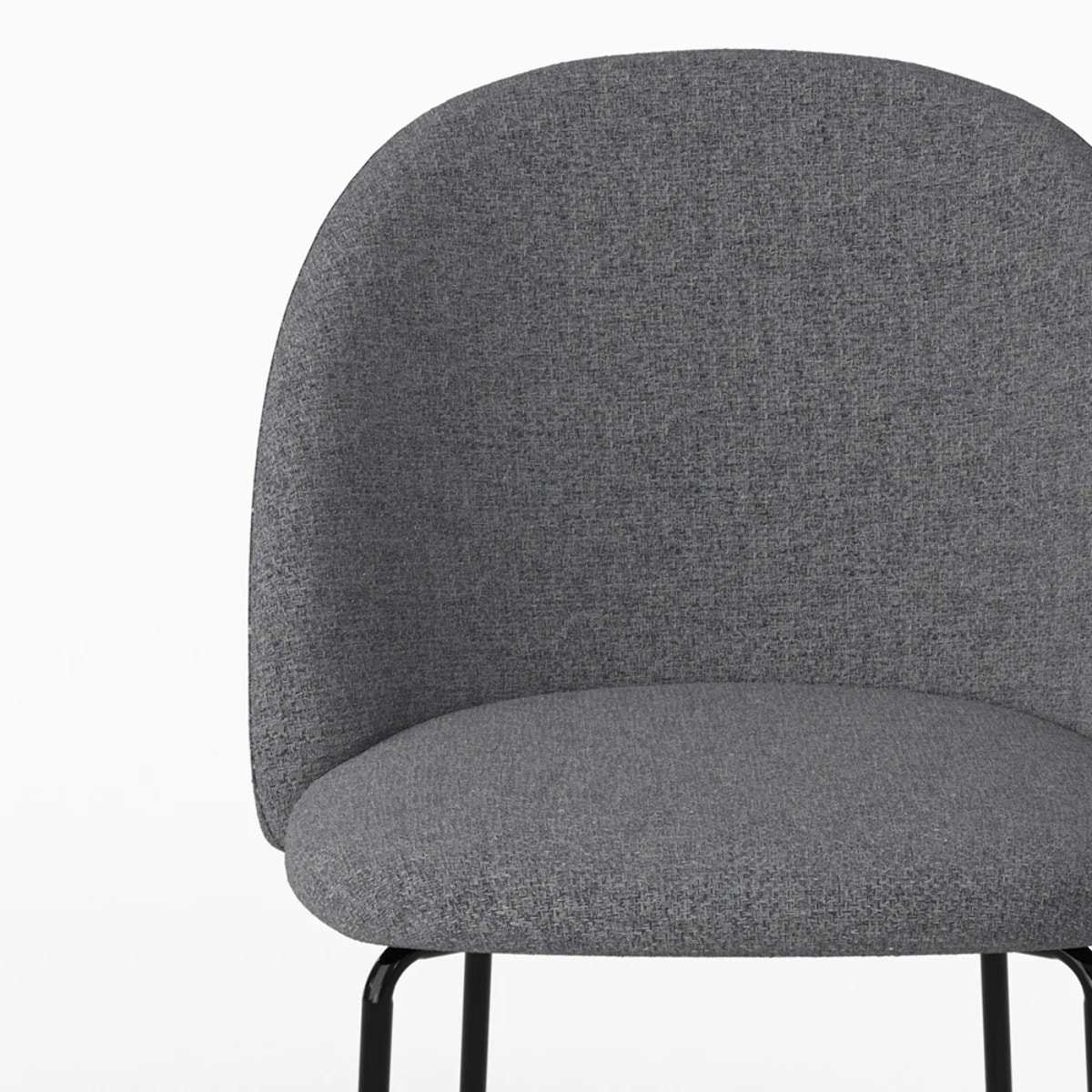 Lot de 2 chaises en tissu chiné gris foncé - Karl