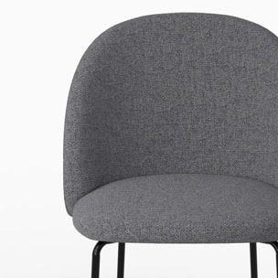 Lot de 2 chaises en tissu chiné gris foncé - Karl