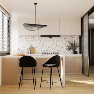 Suspension noire en papier de corde 75 cm - Mada