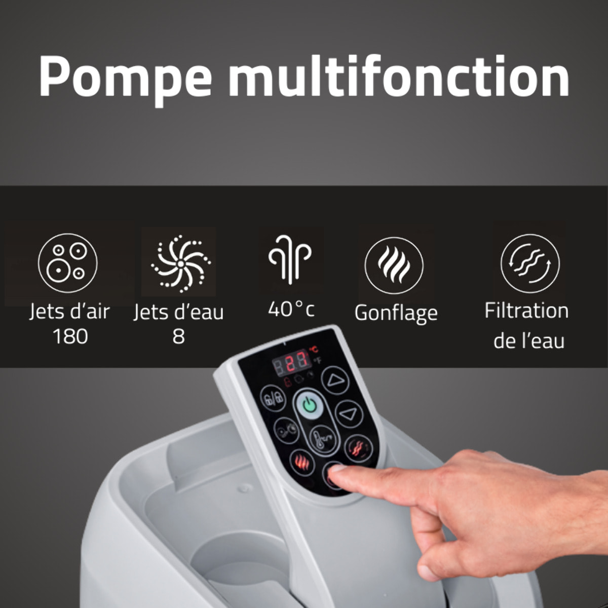 Bestway Spa gonflable carré Lay-Z-Spa Palma HydroJet Pro 5-7 personnes