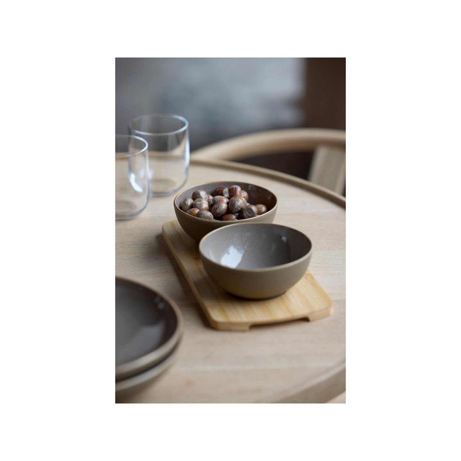 Plateau en bambou avec 2 bols Shoku