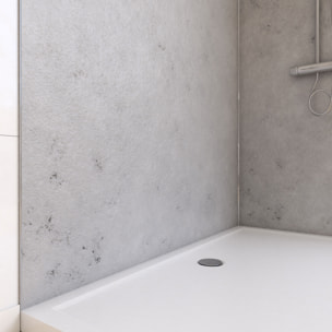 Pack de 2 Panneaux Muraux Pierre Light Grey 90+120x210 cm avec Profilés ANODISE BRILLANT - STONE'IT