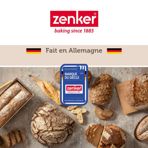 Set pâtisserie avec moule à 6 petits pains 33 x 22 cm en acier, 2 bols à mixer, verre mesureur et spatule Zenker