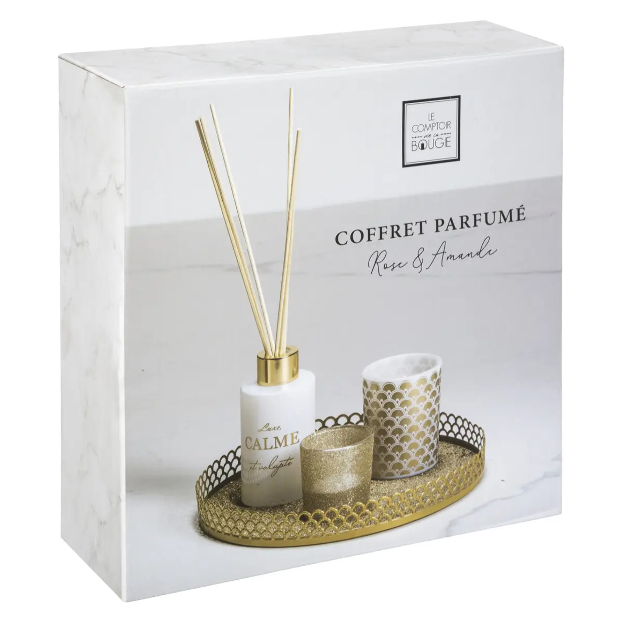 Coffret senteur plat dorure