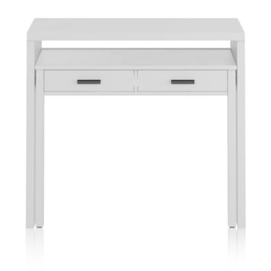 Mesa de escritorio extensible Zira Blanco Artik (Blanco Mate) - Negro