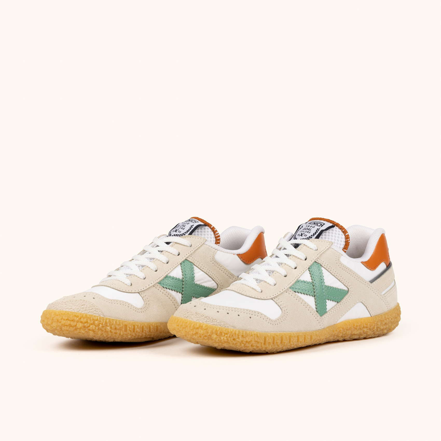 MUNICH GOAL 1642 Zapatillas clásicas y planas Blanco, Beige, Naranja y Verde