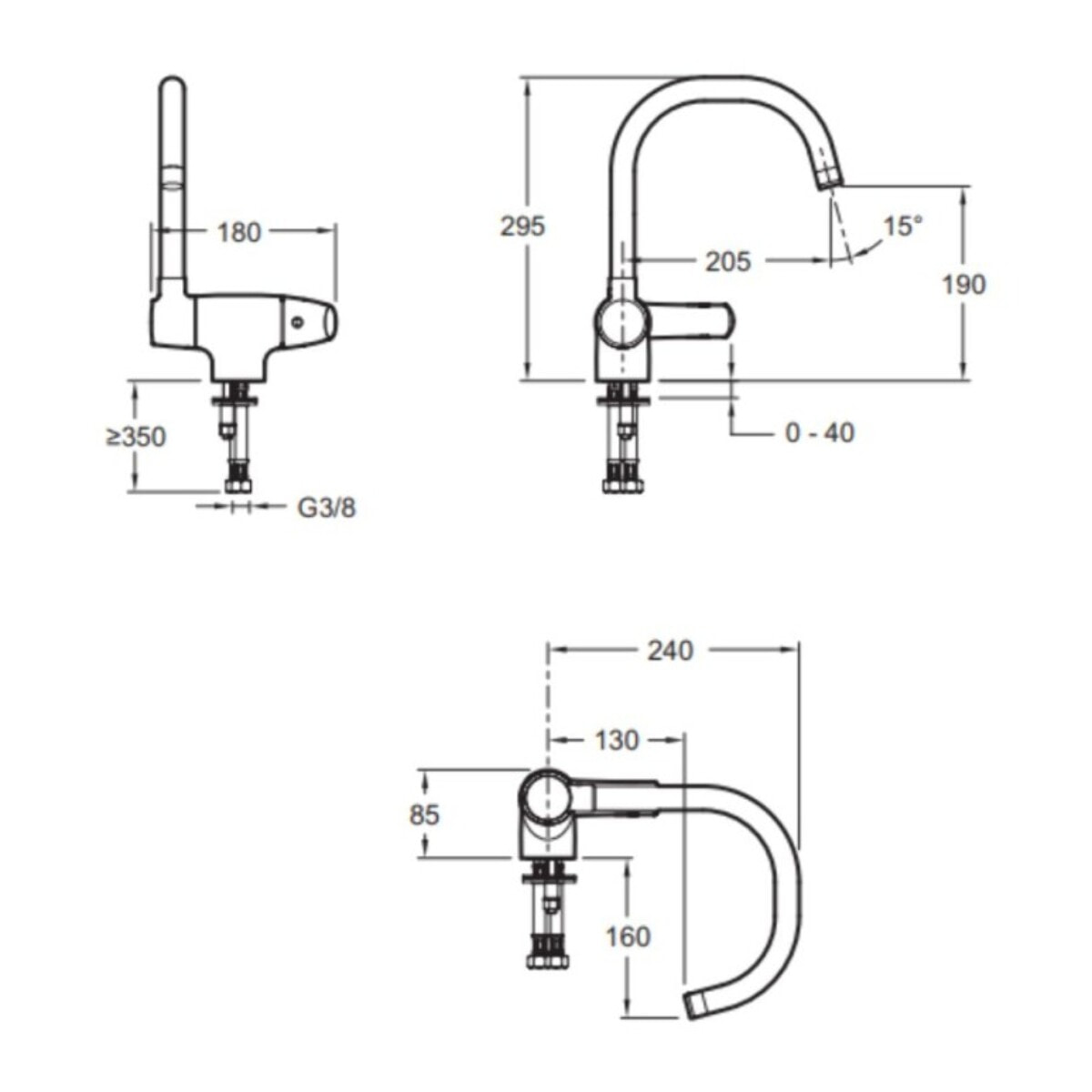 Mitigeur évier Natéo, orientable & rabattable