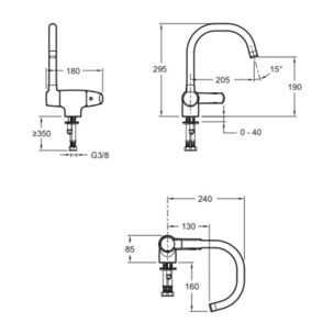 Mitigeur évier Natéo, orientable & rabattable