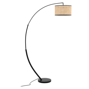 Lampadaire en rotin et métal - Aimée