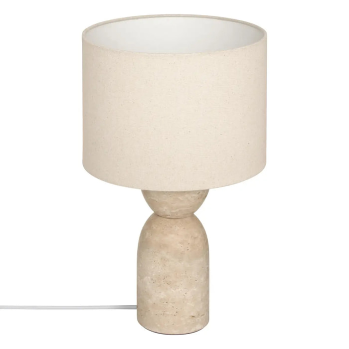 Lampe à poser champignon secteur Erin beige H47,5cm
