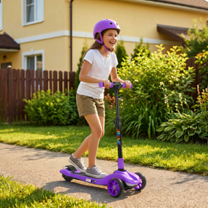 Trottinette électrique enfant pliable 3 roues 8 Km/h max LED violet
