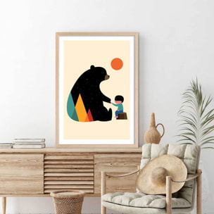 Affiche enfant promesse Affiche + cadre en bois - Chêne