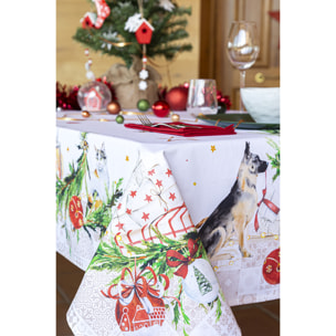 MANTEL DE NAVIDAD PUPPIES 150x250 cm