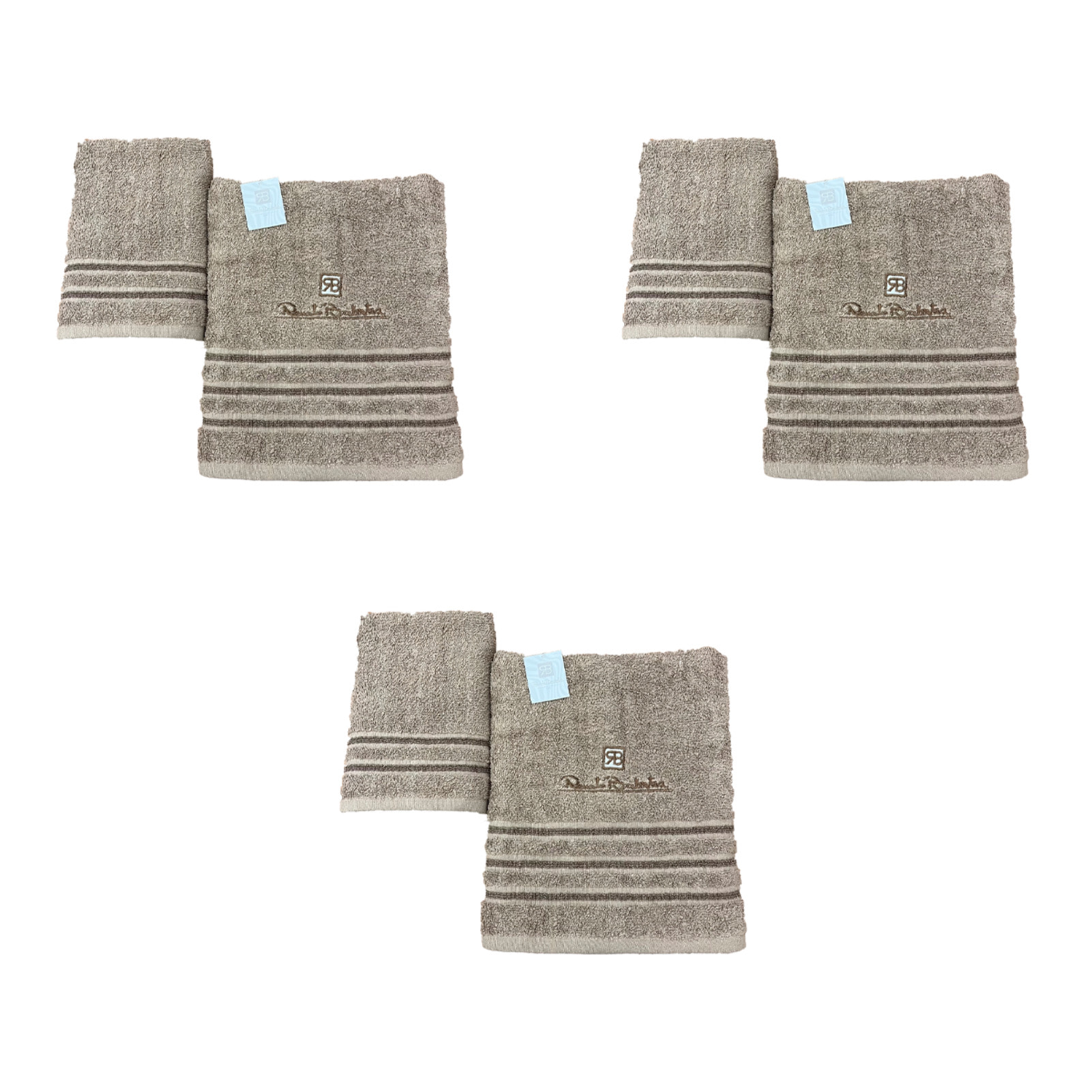 Renato Balestra 3 Set di 2 Asciugamani da bagno (1 viso e 1 bidet) Fango